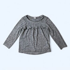 Gap Ruffle Long Sleeve Knit Top in Gray Size 3T Baby Gap